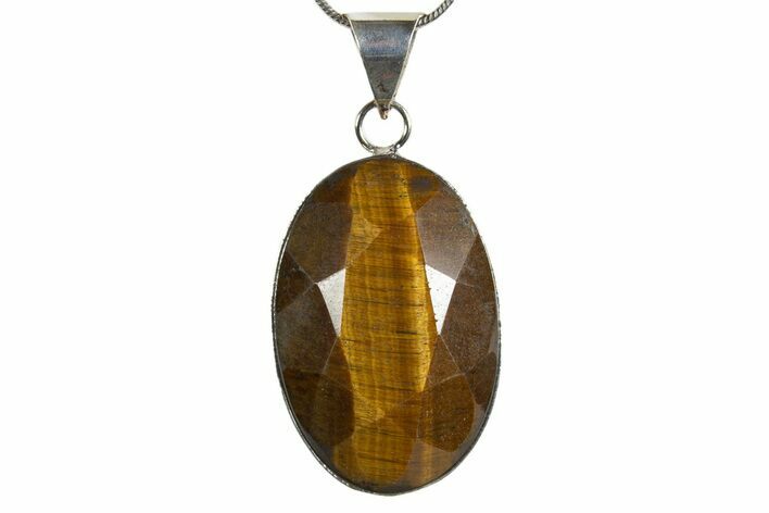 Faceted Tiger's Eye Pendant (Necklace) #345340